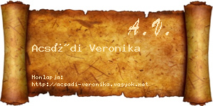Acsádi Veronika névjegykártya